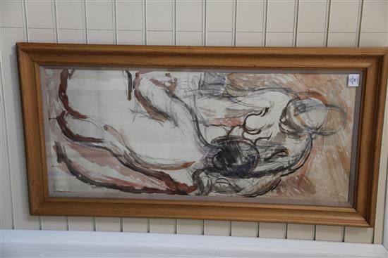 § Duncan Grant (1885-1978) Sketch of two female nudes 41 x 17.5in.